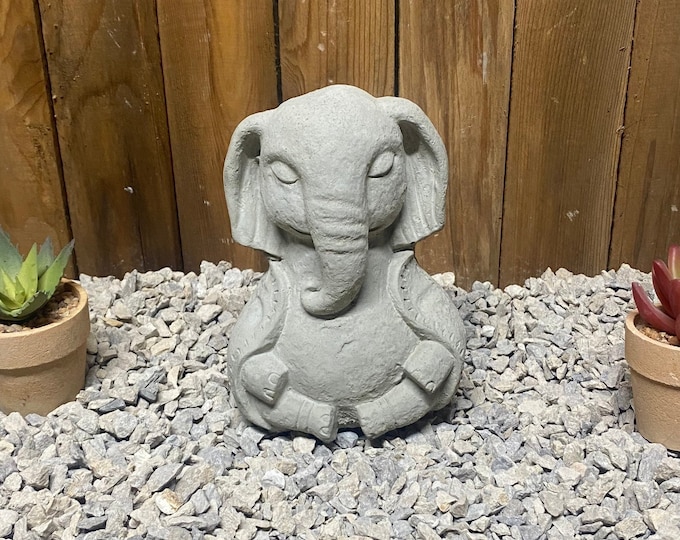 Elephant Buddha concrete statue, meditating elephant