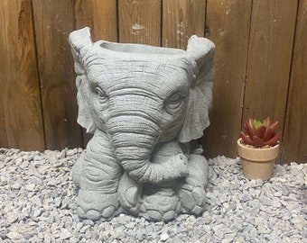 10” elephant planter concrete statue