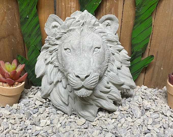 Hanging lion face concrete statue indoor/ outdoor home decor