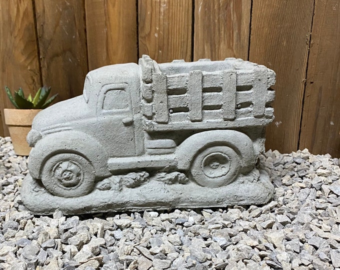 Old truck planter, concrete statue indoor/ outdoor planter free shipping