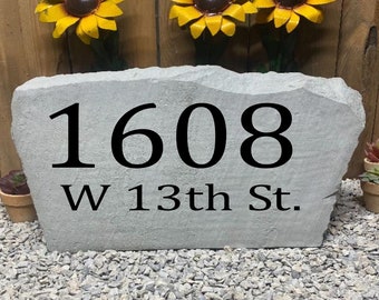 Custom engraved Address stone- custom engraved house rock- home and garden decor 17”x11”