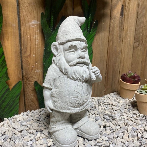 Pot head gnome, gnome grown, weed gnome concrete statue indoor/ outdoor home decor