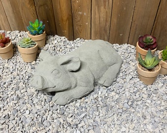 Farm pig concrete statue, indoor/ outdoor garden decoration