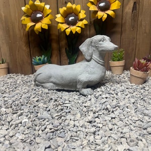 12” dachshund/ wiener dog concrete statue