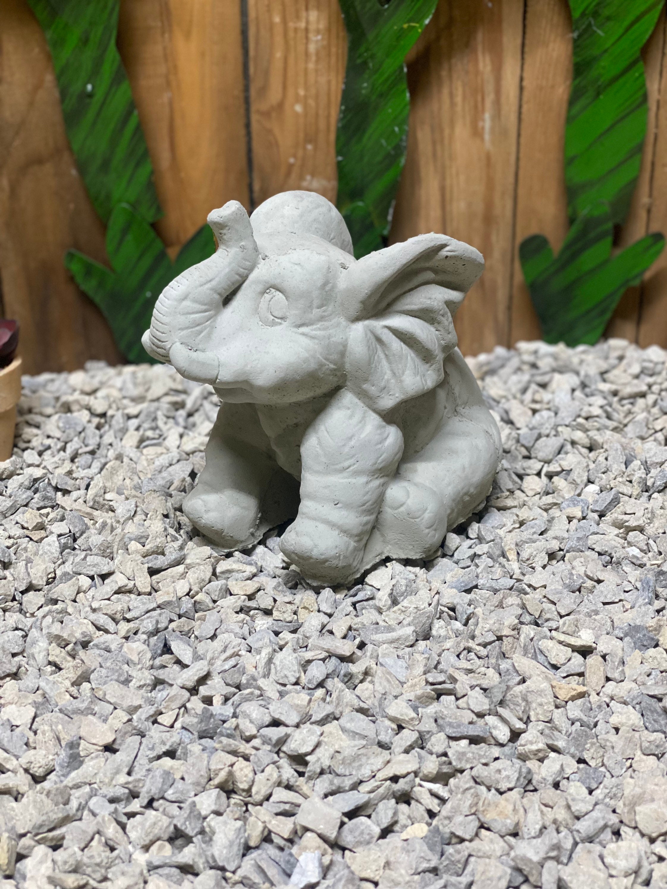 Sitting elephant concrete statue garden decor