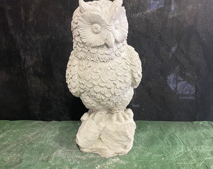 14” owl concrete statue garden decor lawn ornaments