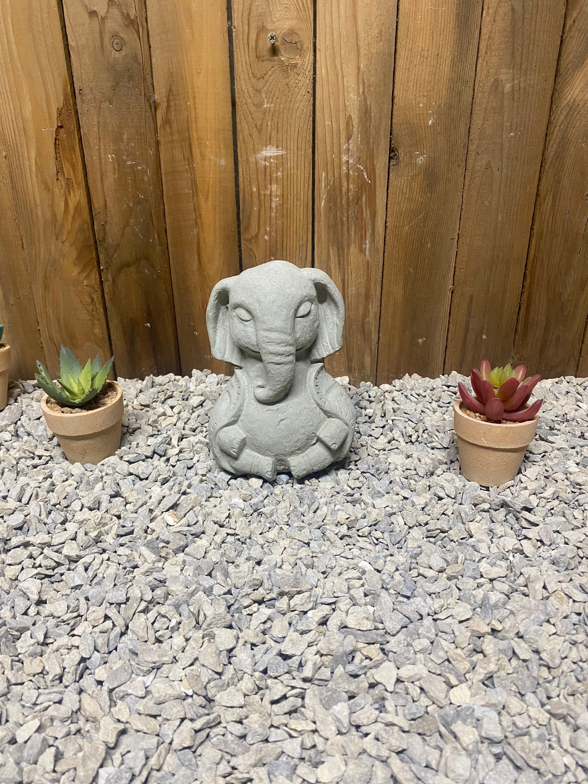 Elephant Buddha concrete statue, meditating elephant