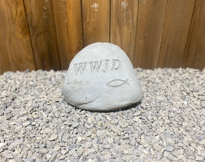 WWJD concrete stone