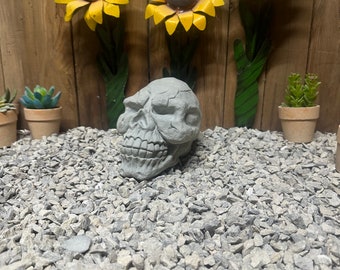 Skull concrete statue, indoor/ outdoor home/ garden decor