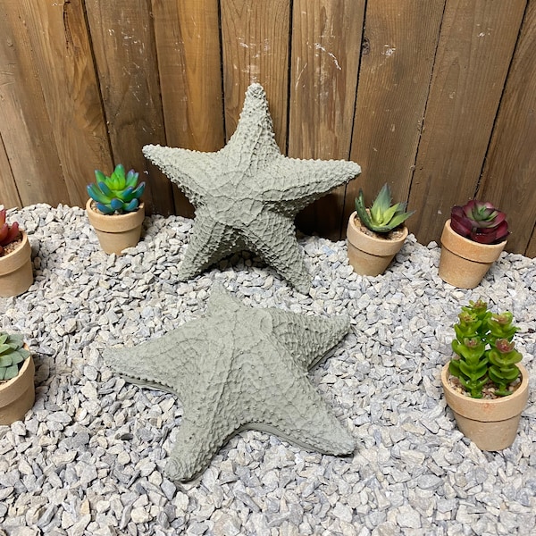 9” starfish/ sea star concrete statue lawn or garden decor, indoor/ outdoor concrete statue