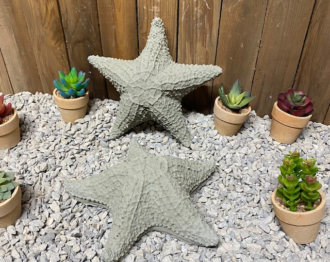9” starfish/ sea star concrete statue lawn or garden decor, indoor/ outdoor concrete statue