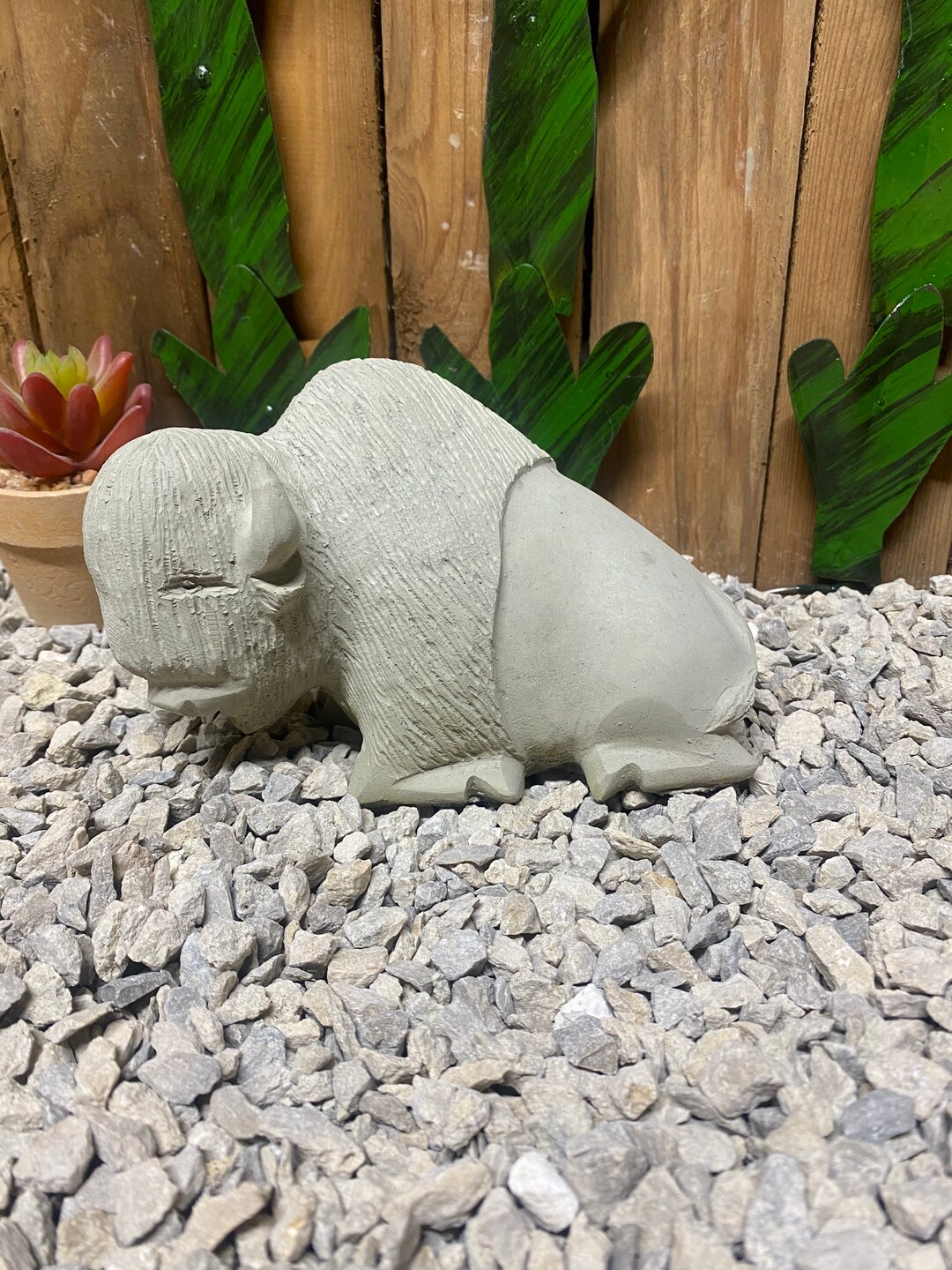 Buffalo Concrete Statue Etsy