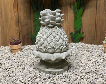 11” pineapple concrete statue