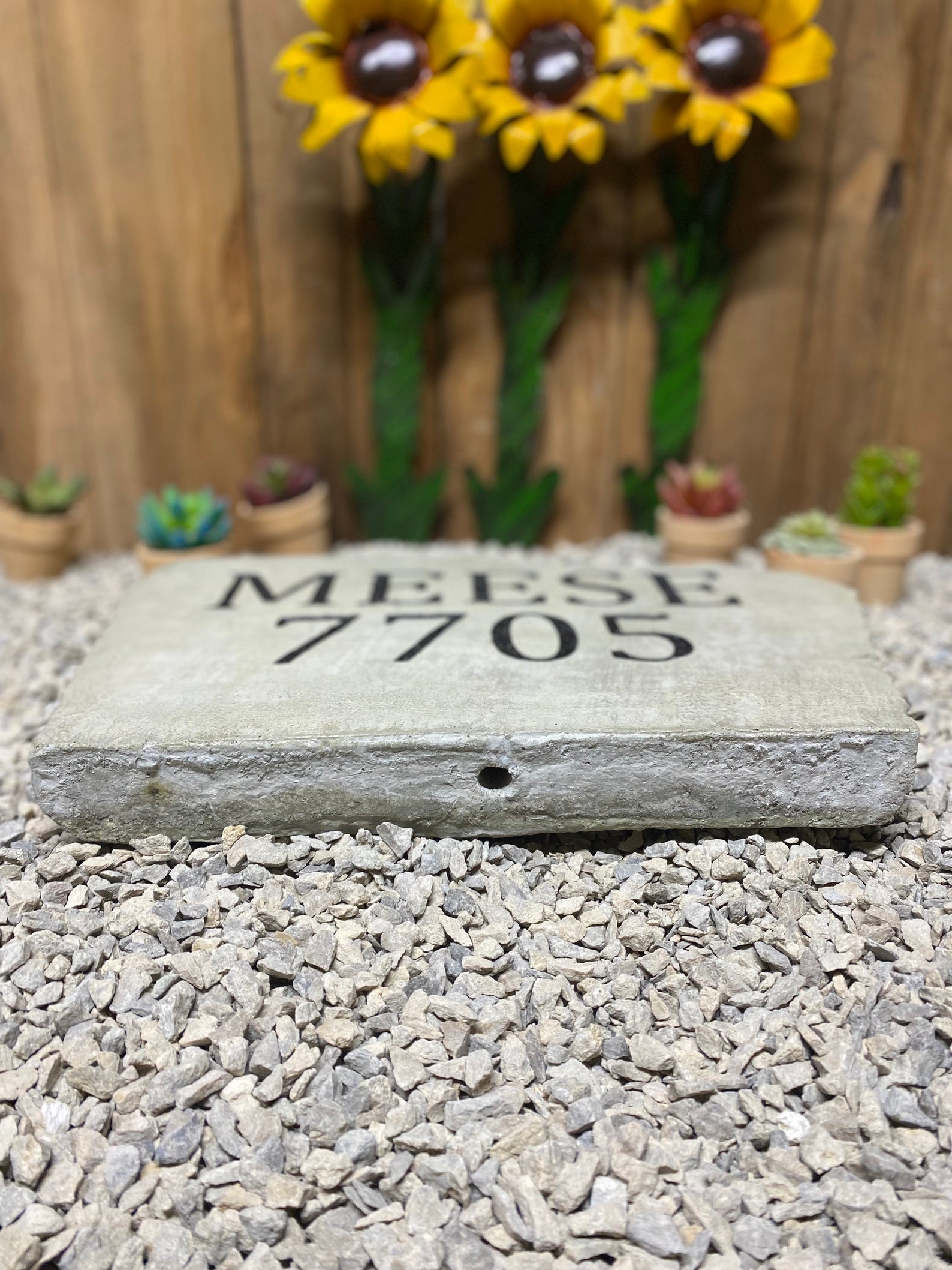 D Monogram Stone, Name and Address Sign- Custom Engraved Address Stone ...