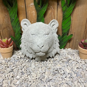 Hanging tiger face concrete statue indoor/ outdoor home decor