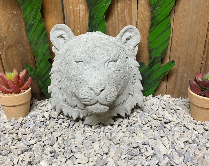 Hanging tiger face concrete statue indoor/ outdoor home decor