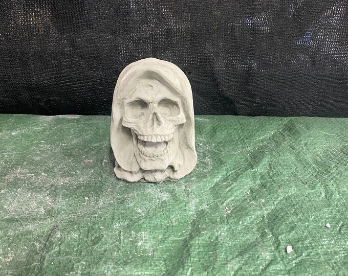 Grim reaper head concrete statue garden decor