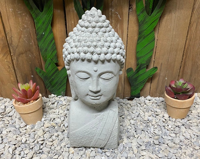 Thai Buddha bust concrete statue indoor/ outdoor home decor