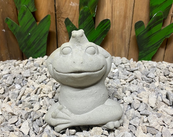 Yoga frog concrete statue
