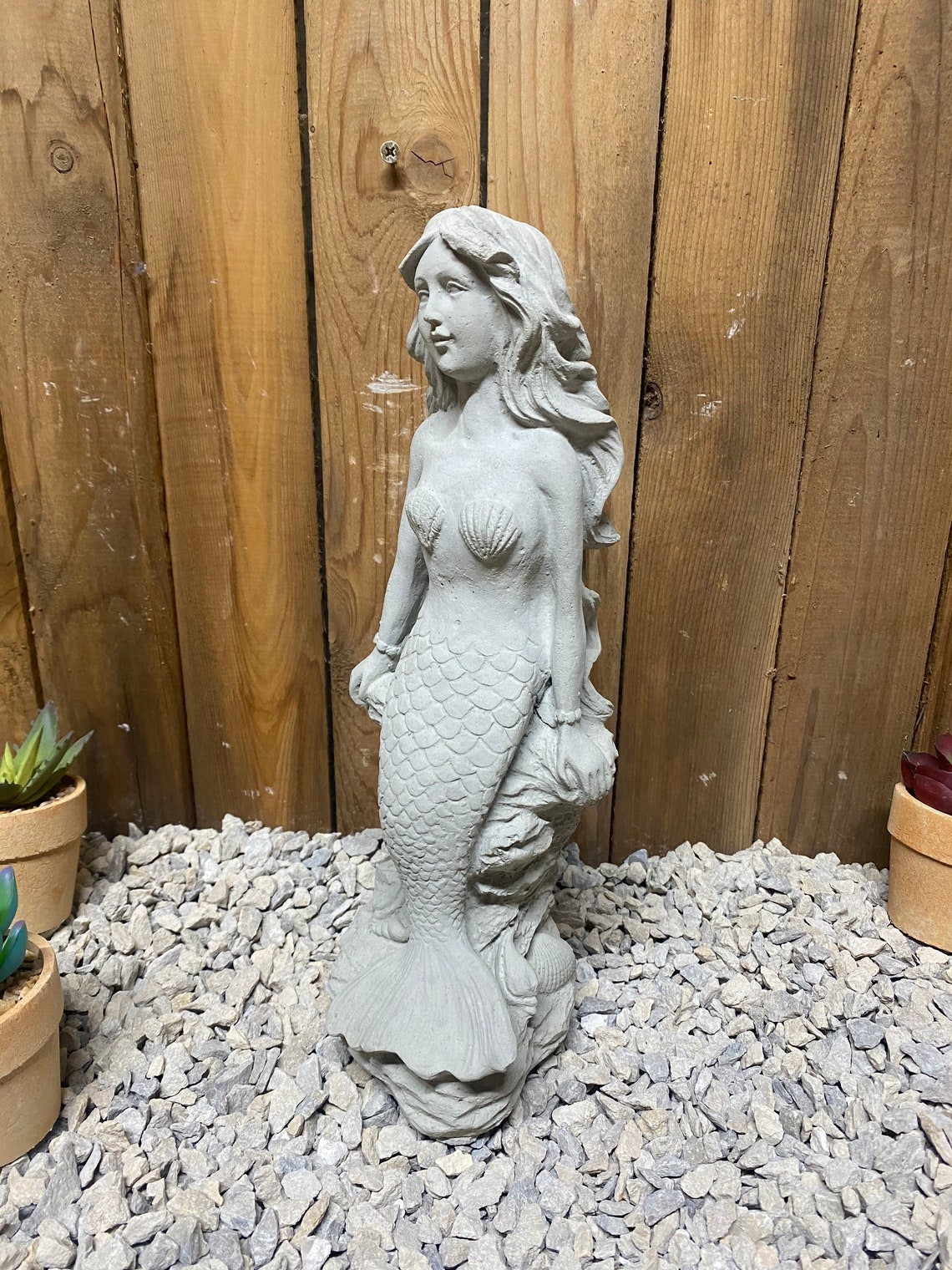 12 Mermaid Concrete Statue Indoor/ Outdoor Home Decor Free - Etsy