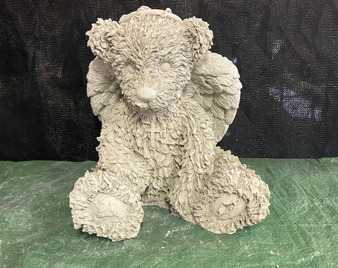Angel bear concrete statue garden decor memorial
