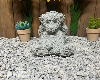 Angel bear concrete statue garden decor memorial