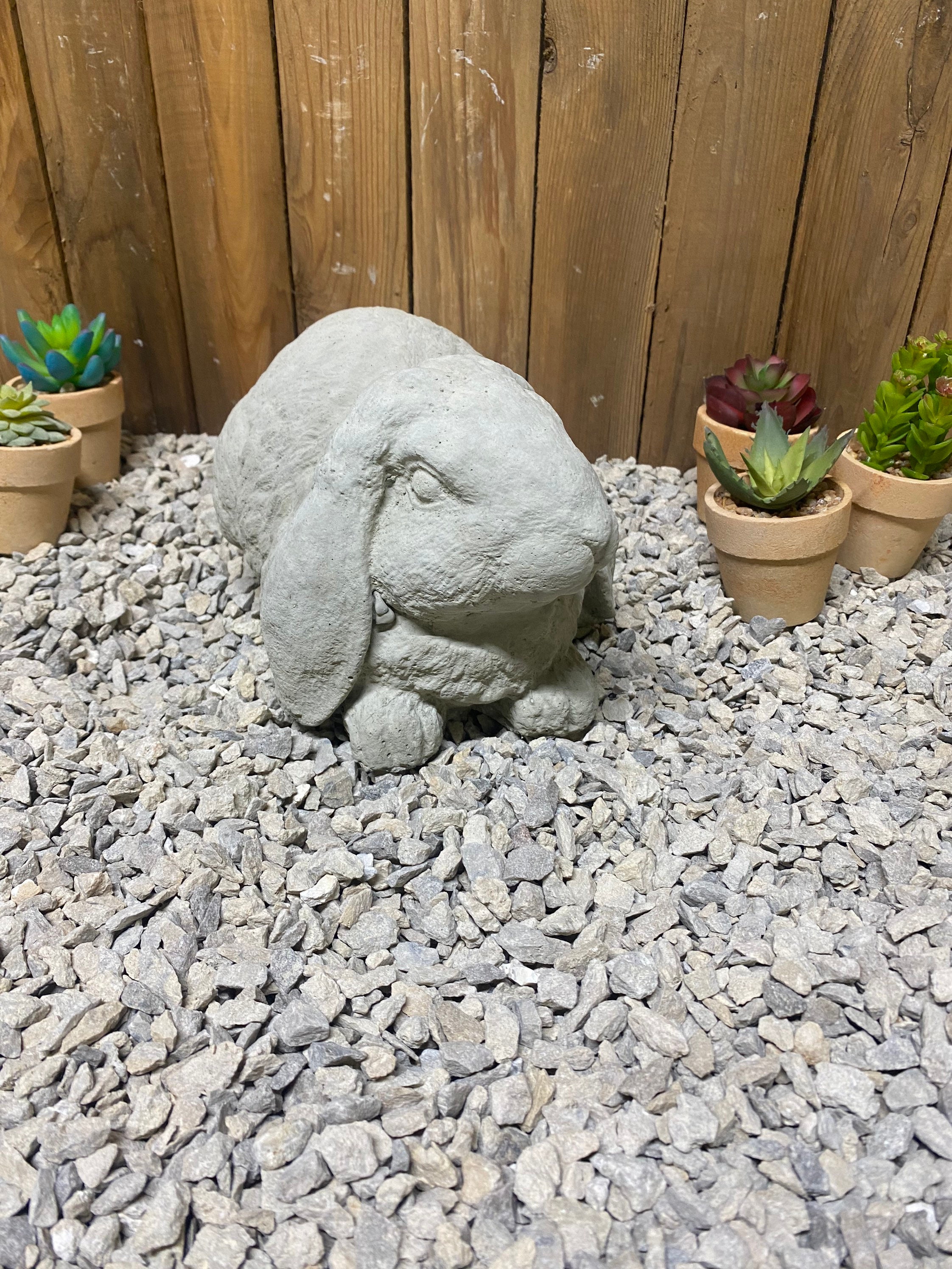 Floppy ears bunny / rabbit concrete statue, indoor/ outdoor home decor