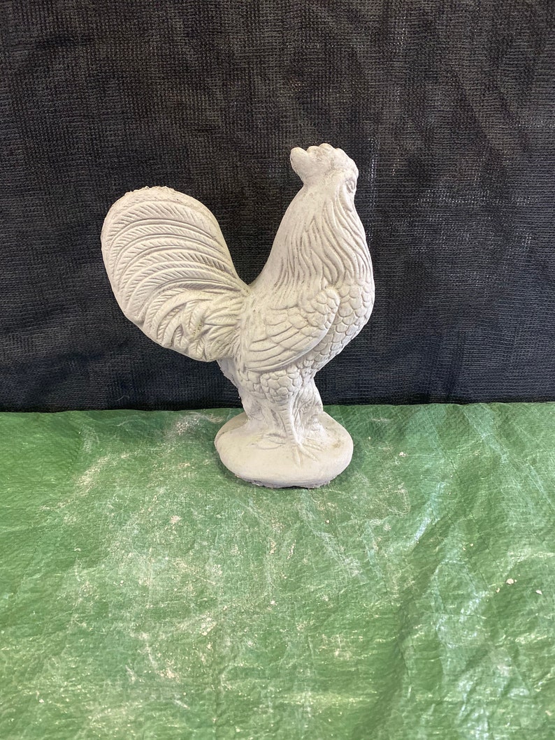 Rooster concrete statue garden decor Etsy