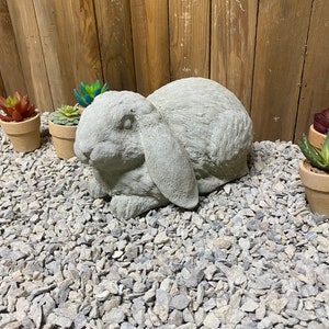 Floppy ears bunny / rabbit concrete statue, indoor/ outdoor home decor