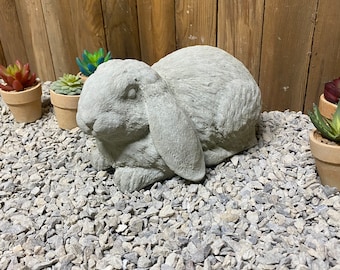 Floppy ears bunny / rabbit concrete statue, indoor/ outdoor home decor