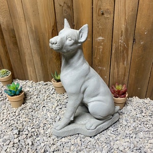 13” Doberman concrete statue garden decor