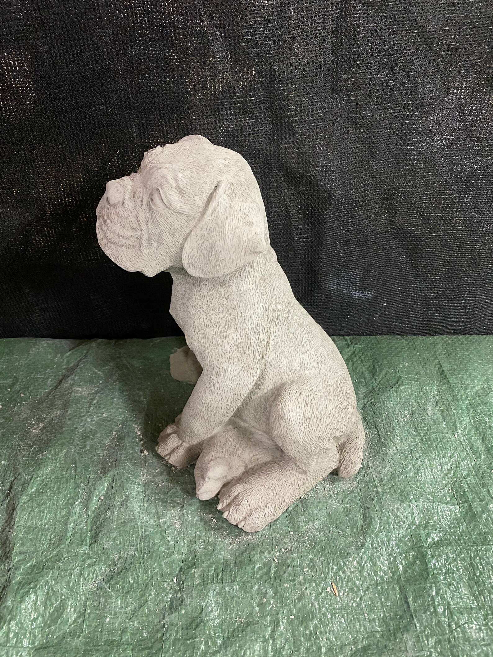 Boxer Dog Concrete Statue Garden Decor Pet Memorial Etsy