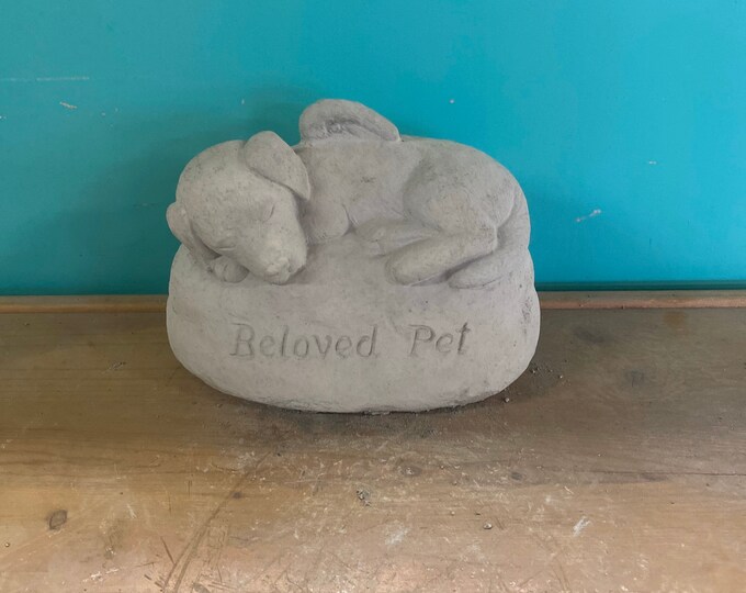 Dog beloved pet memorial Concrete statue