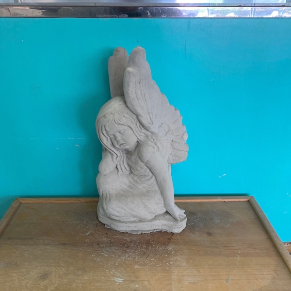 Concrete Cemetery Angel Etsy