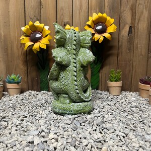 Winking Dragon Painted Dragon Statue, Garden Decor, Cute Winking Dragon - Etsy