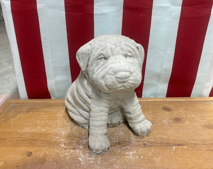 Sharpei dogs Concrete statue pet memorial garden decor