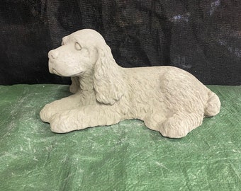 Estatua de hormigón de perro cocker spaniel, decoración de jardín, decoración de césped, monumento a mascotas