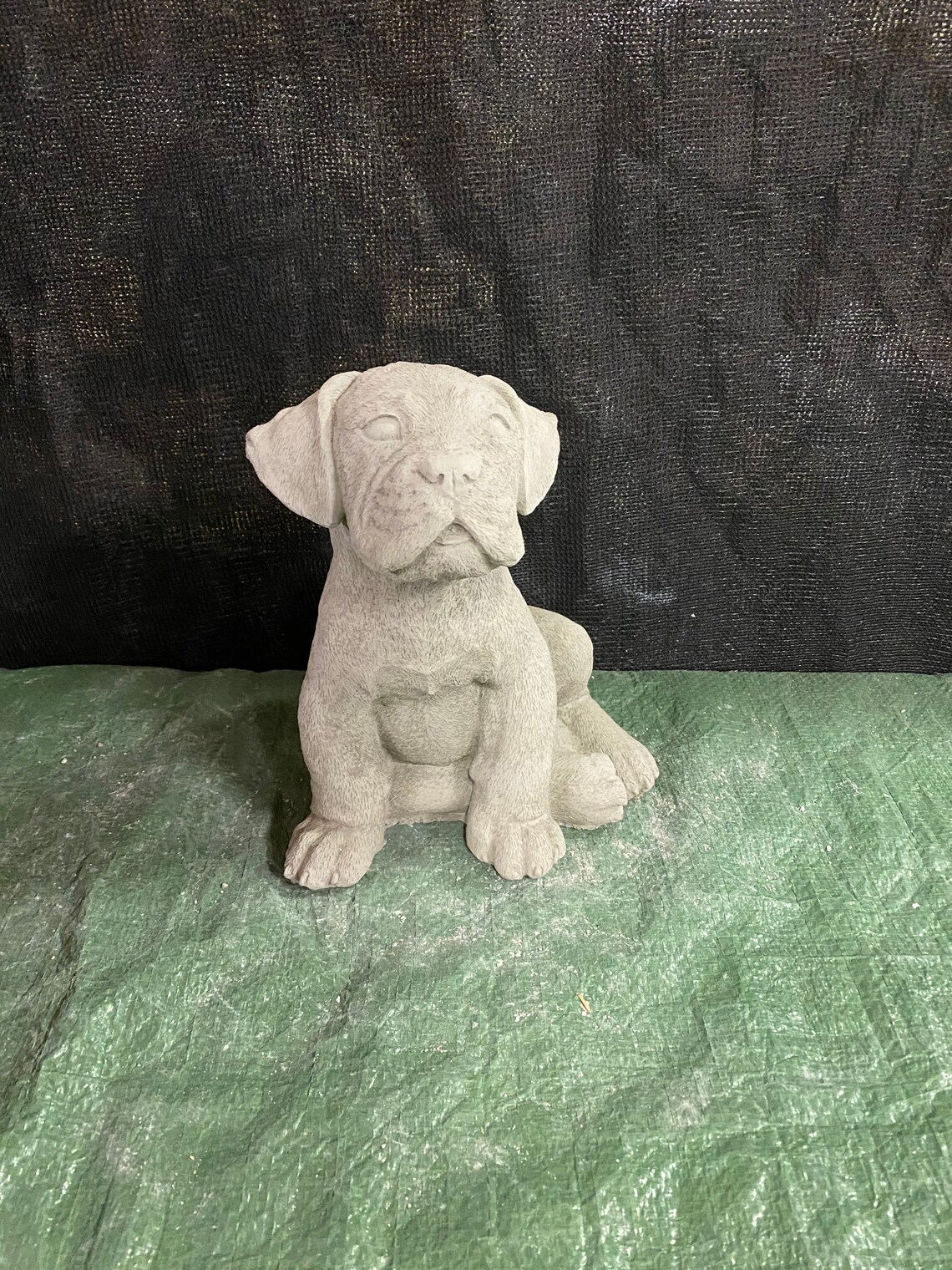 Boxer Dog Concrete Statue Garden Decor Pet Memorial Etsy