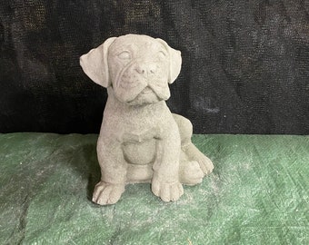 Boxer dog concrete statue garden decor pet memorial