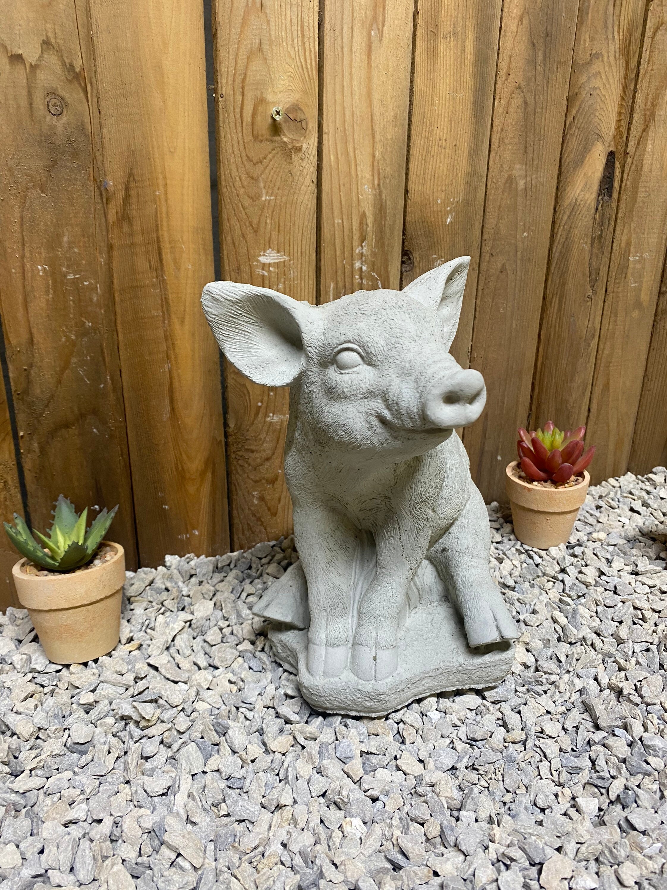 12lbs Pig Concrete Statue Indoor Outdoor Home And Garden Decor Free 