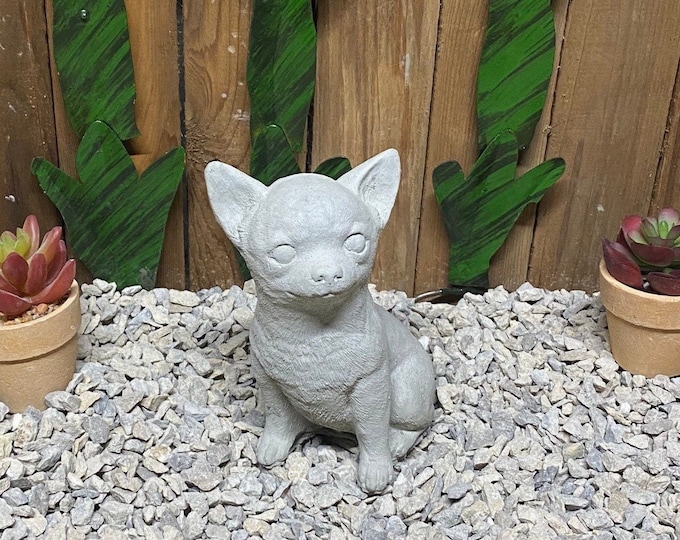 Chihuahua dog concrete statue indoor/ outdoor home decor
