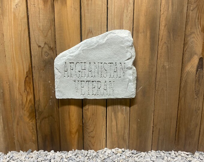 Afghanistan veteran concrete plaque