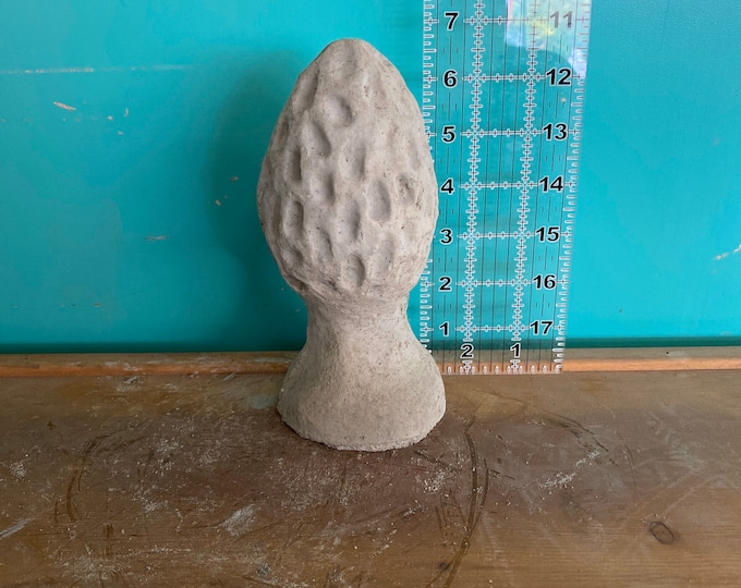 Small morel mushroom concrete statue