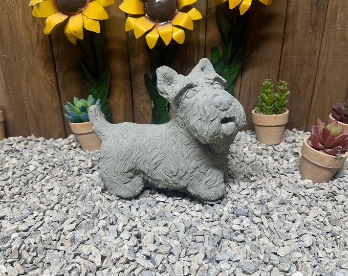 9” westie dog concrete statue