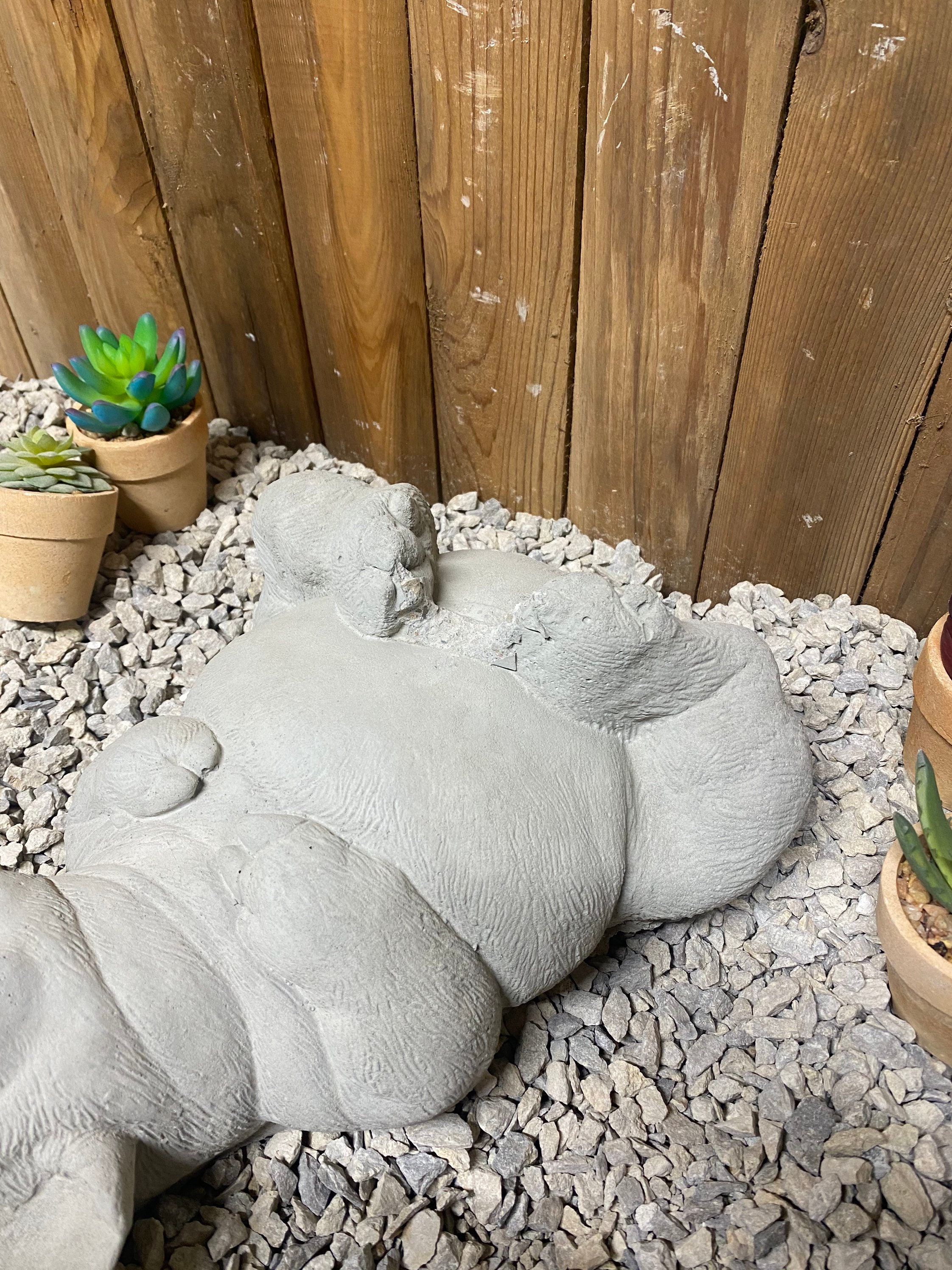 Happy pig concrete statue, indoor/ outdoor home decor