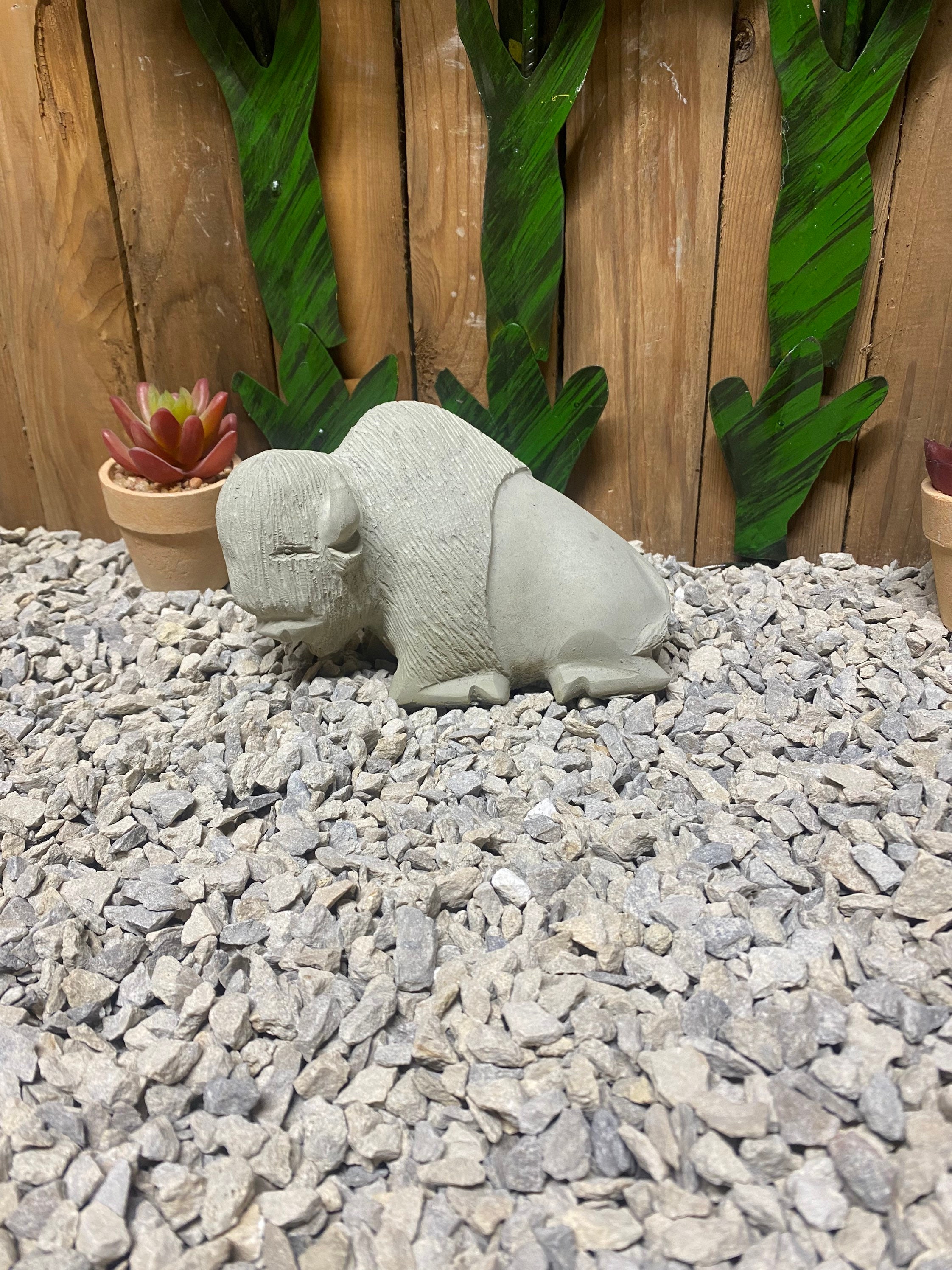 Buffalo concrete statue