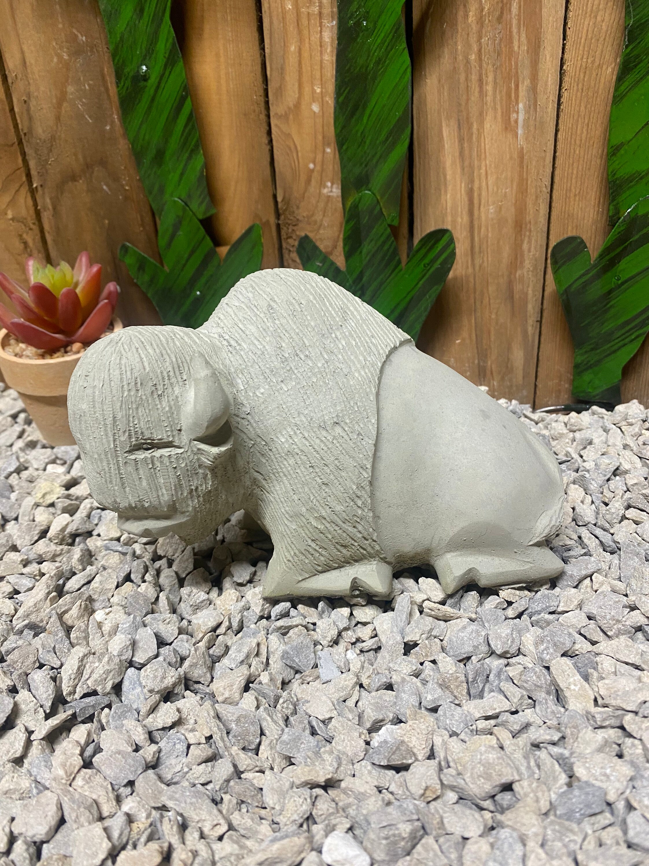 Buffalo concrete statue