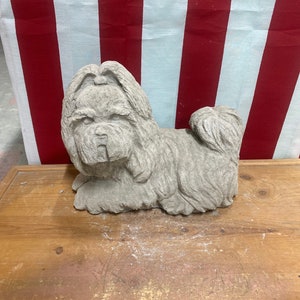 Shih-tzu dog concrete statue pet memorial garden decor