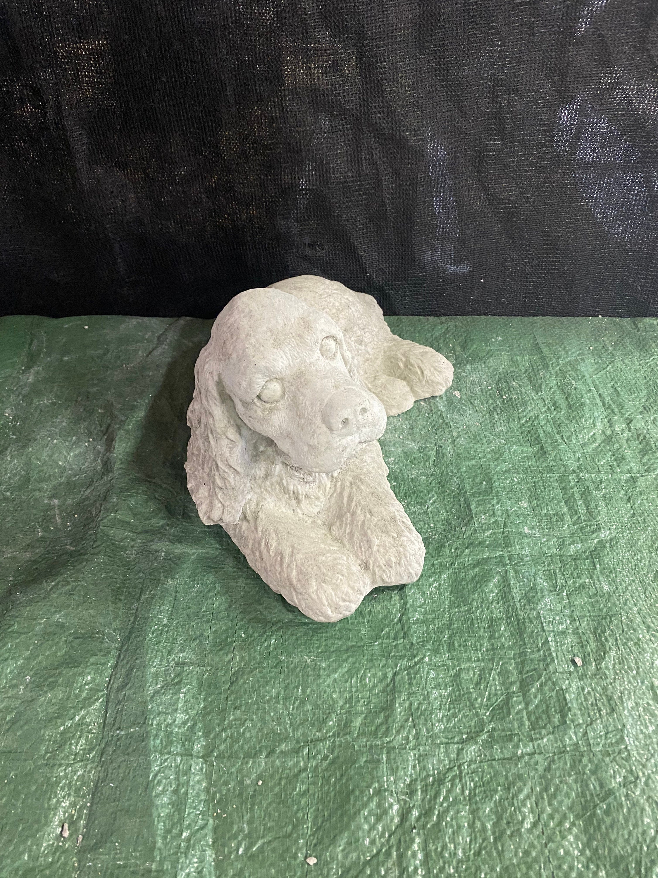 Cocker spaniel dog concrete statue garden decor lawn decoration pet memorial