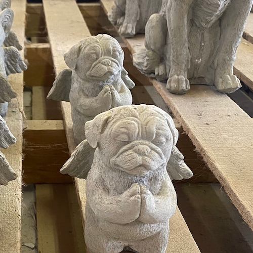 Pug Angel Statue Angel Dog Garden Sculpture Solid Concrete Etsy